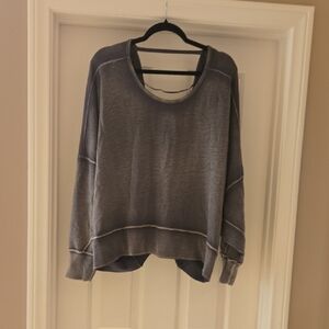 Free People Charcoal Cozy Top